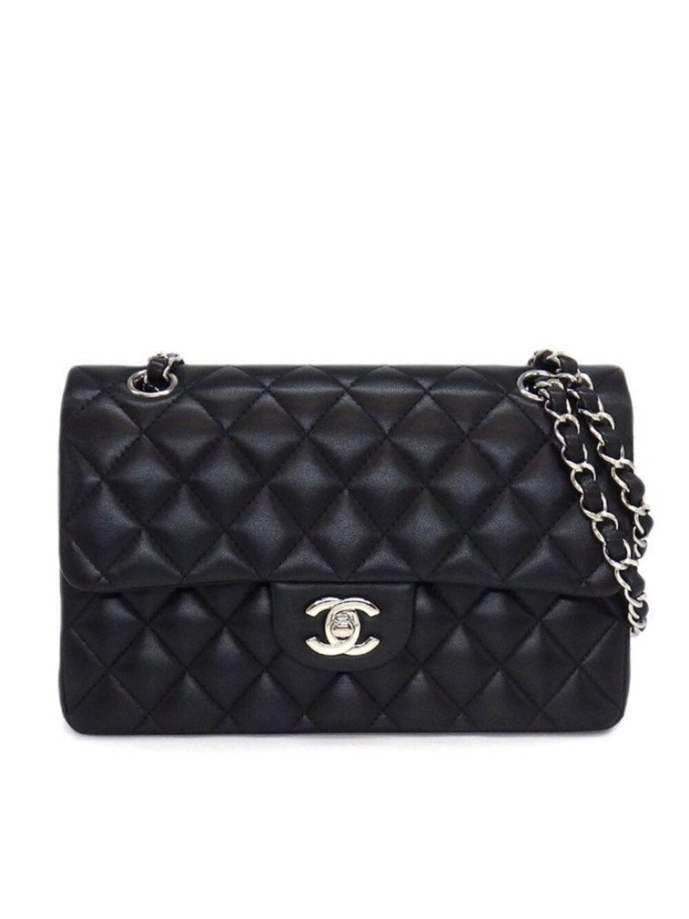 Chanel Shoulder Bag Quilted 23 Classic Small Onwards Black Lambskin